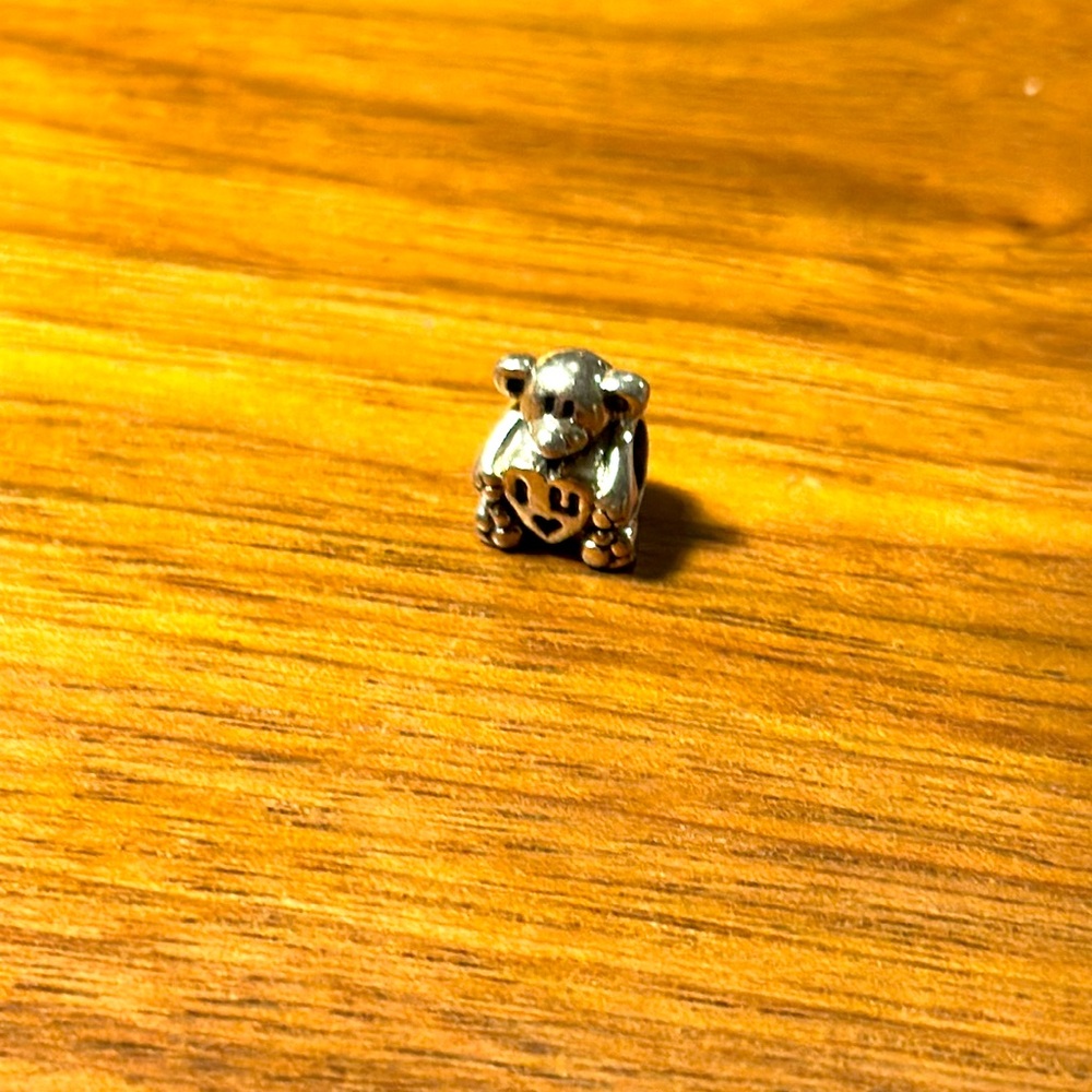 Sterling silver “I love you” bear 925 charm slide super cute gift! 🎁 🐻 ❤️